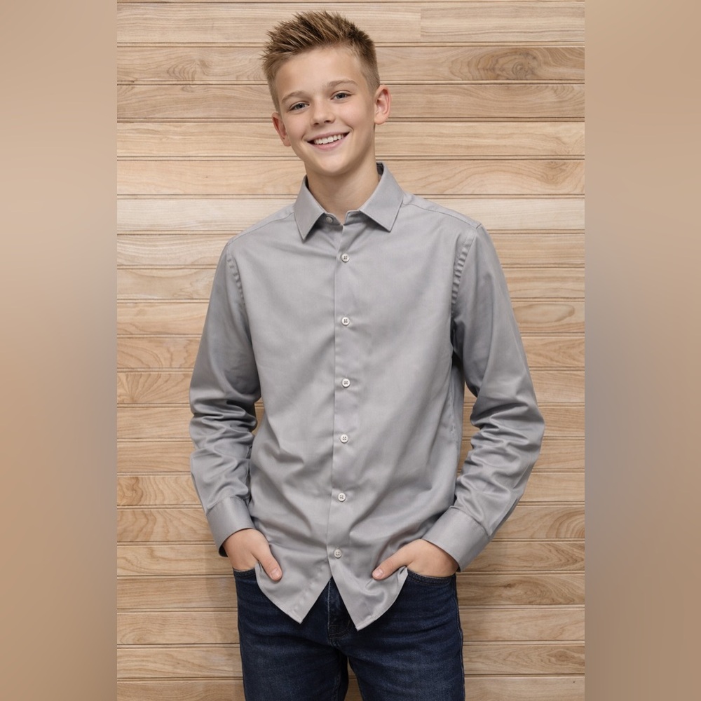Boy’s Calvin Klein Gray Dress Shirt | Youth Size 14